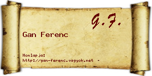 Gan Ferenc névjegykártya
