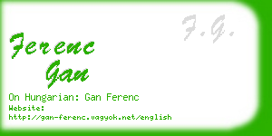 ferenc gan business card